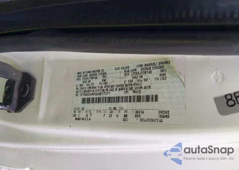 2003 Ford E-250 Commercial/Recreational z USA, uszkodzony, nr VIN 1FTNE24W53HB17371